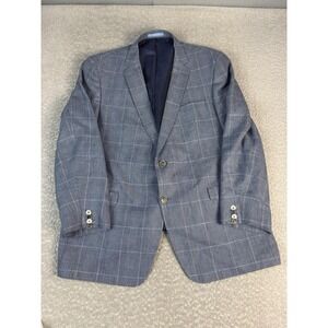 Sand Copenhagen Blazer Mens 46 Blue Linen Cotton Silk Two Button Coat Jacket